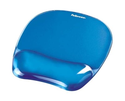 Fellowes Crystal Alfombrilla con Reposamuñecas de Gel - Resistente a las Manchas - 20x23cm - Color Azul