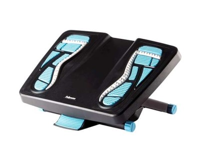 Fellowes Energizer Reposapies - 3 Ajuste de Altura - Superficie Efecto Masaje - Efecto Balanceo - Color Negro