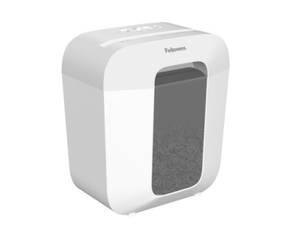 Fellowes LX25 Destructora de Papel Manual Corte en Particulas P-4 - Destruye hasta 6 Hojas - Papelera de 11.5L - Color Blanco