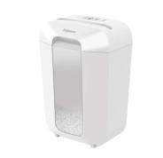 Fellowes LX70 Destructora de Papel Manual Corte en Particulas P-4 - Destruye hasta 11 Hojas - Bloqueo de Seguridad - Capacidad de la Papelera de 18L - Color Blanco