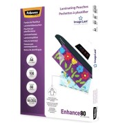 Fellowes Pack de 100 Fundas para Plastificar Brillo A4 - 80 Micras - Alta Calidad - Transparente