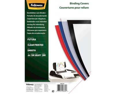 Fellowes Pack de 100 Portadas de Polipropileno A4 - 300 Micras - Muy Resistentes - Transparente