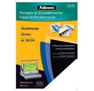 Fellowes Pack de 100 Portadas de Polipropileno A4 - 500 Micras - Acabado de Calidad - Color Negro