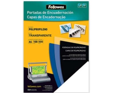 Fellowes Pack de 100 Portadas de Polipropileno A4 - 500 Micras - Acabado de Calidad - Color Transparente