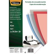 Fellowes Pack de 100 Portadas para Encuadernar de PVC A4 - 180 Micras - Acabado de Calidad - Color Negro