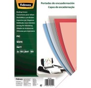 Fellowes Pack de 100 Portadas para Encuadernar de PVC A4 - 180 Micras - Alta Calidad - Color Blanco