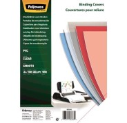 Fellowes Pack de 100 Portadas para Encuadernar de PVC A4 - 300 Micras - Muy Resistentes - Transparente