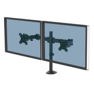 Fellowes Reflex Brazo para Monitor Doble - Hasta 27\" y 8kg - Ajustable en Altura y Profundidad - Gestion de Cables Integrada - Color Negro