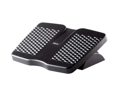 Fellowes Refresh Reposapies con Ventilacion 45.2x33cm - 2 Ajustes de Altura - Plataforma Deslizante - Color Negro