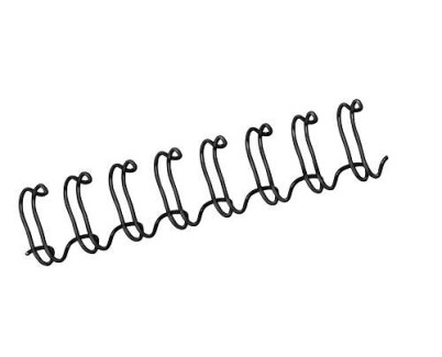 Fellowes Wire Pack de 100 Espirales Dobles Metalicas 10mm - Hasta 80 Paginas - Color Negro