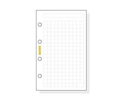 Finocam C140 Recambio para Agendas Classic - Cuadriculado - Formato 601 - 56x89x5mm - Color Blanco