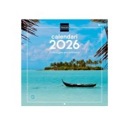 Finocam Calendario de Pared en Catalan - Anual 2026 - Imagenes Variadas - 300x300mm - Espacio para Escribir - Tematica de Paisajes