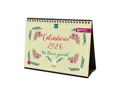 Finocam Calendario de Sobremesa - Anual 2026 - Imagenes Variadas - Espacio para Escribir - Tematica de Flores