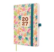 Finocam Capri Agenda de Tapa Blanda - 16 Meses - Semana Vista Horizontal - Formato F4 - 118x168mm - Papel de 80g/m2 - Bolsillo Interior - Cierre con Goma - Multicolor