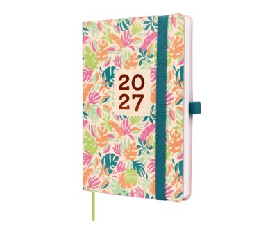 Finocam Capri Agenda de Tapa Blanda - 16 Meses - Semana Vista Horizontal - Formato F4 - 118x168mm - Papel de 80g/m2 - Bolsillo Interior - Cierre con Goma - Multicolor
