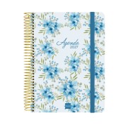 Finocam Cloe Agenda de Espiral - 16 Meses - Semana Vista Horizontal - Formato E10 - 155x212mm - Tapa Dura - Papel de 100g/m2 - Cierre con Goma Elastica - Adhesivos Tematicos - Multicolor