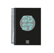 Finocam Cool Agenda Escolar 26/27 - 1 Dia por Pagina - Formato 8º - 120x164mm - Tapas de Carton Forrado - Papel de 80g/m2 - Espiral Metalica - Esquinas Microperforadas - Color Negro