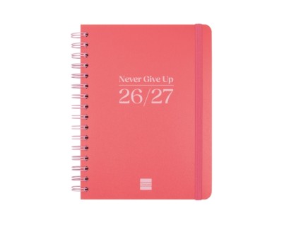 Finocam Cosmo Flex Agenda Escolar 26/27 - Semana Vista Horizontal - Formato 4&ordm; - 155x212mm - Tapas de Polipropileno - Papel de 80g/m2 - Espiral Metalica - Esquinas Microperforadas - Color Rojo