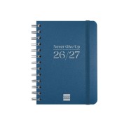 Finocam Cosmo Flex Agenda Escolar 26/27 - Semana Vista Horizontal - Formato 8º - 120x169mm - Tapas de Polipropileno - Papel de 80g/m2 - Espiral Metalica - Esquinas Microperforadas - Color Azul