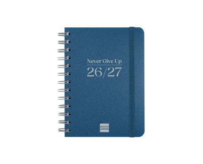 Finocam Cosmo Flex Agenda Escolar 26/27 - Semana Vista Horizontal - Formato 8&ordm; - 120x169mm - Tapas de Polipropileno - Papel de 80g/m2 - Espiral Metalica - Esquinas Microperforadas - Color Azul