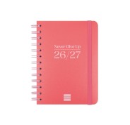 Finocam Cosmo Flex Agenda Escolar 26/27 - Semana Vista Horizontal - Formato 8º - 120x169mm - Tapas de Polipropileno - Papel de 80g/m2 - Espiral Metalica - Esquinas Microperforadas - Color Rojo