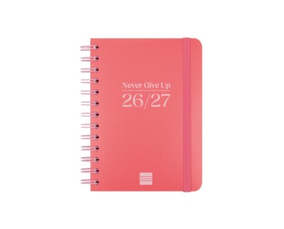 Finocam Cosmo Flex Agenda Escolar 26/27 - Semana Vista Horizontal - Formato 8&ordm; - 120x169mm - Tapas de Polipropileno - Papel de 80g/m2 - Espiral Metalica - Esquinas Microperforadas - Color Rojo