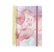 Finocam Design Collection Agenda de Espiral - Anual 2026 - Tapa Ligera - Formato E5 - 132x25x181mm - 1 Dia por Pagina - Color Varios