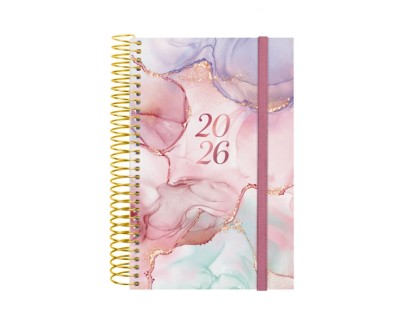 Finocam Design Collection Agenda de Espiral - Anual 2026 - Tapa Ligera - Formato E5 - 132x25x181mm - 1 Dia por Pagina - Color Varios