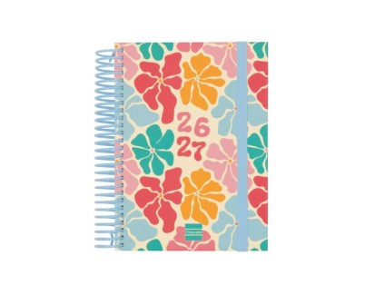 Finocam Diva Agenda Escolar 26/27 - 1 Dia por Pagina - Formato 8&ordm; - 120x164mm - Tapas de Carton Forrado - Papel de 80g/m2 - Espiral de Plastico - Esquinas Microperforadas - Multicolor