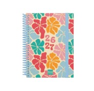 Finocam Diva Agenda Escolar 26/27 - Semana Vista Horizontal - Formato 8º - 120x164mm - Tapas de Carton Forrado - Papel de 80g/m2 - Espiral de Plastico - Esquinas Microperforadas - Multicolor