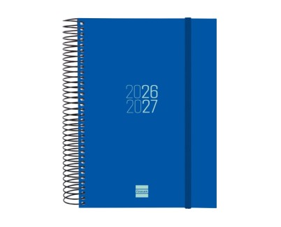 Finocam Espir Agenda Escolar 26/27 - 1 Dia por Pagina - Formato E10 - 155x212mm - Tapas de Polipropileno - Papel de 70g/m2 - Espiral Metalica - Esquinas Microperforadas - Color Azul
