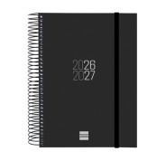 Finocam Espir Agenda Escolar 26/27 - 1 Dia por Pagina - Formato E10 - 155x212mm - Tapas de Polipropileno - Papel de 70g/m2 - Espiral Metalica - Esquinas Microperforadas - Color Negro