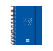 Finocam Espir Agenda Escolar 26/27 - 1 Dia por Pagina - Formato E8 - 120x171mm - Tapas de Polipropileno - Papel de 70g/m2 - Espiral Metalica - Esquinas Microperforadas - Color Azul
