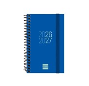 Finocam Espir Agenda Escolar 26/27 - Semana Vista Horizontal - Formato E3 - 79x127mm - Tapas de Polipropileno - Papel de 80g/m2 - Espiral Metalica - Esquinas Microperforadas - Color Azul