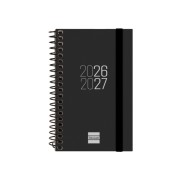 Finocam Espir Agenda Escolar 26/27 - Semana Vista Horizontal - Formato E3 - 79x127mm - Tapas de Polipropileno - Papel de 80g/m2 - Espiral Metalica - Esquinas Microperforadas - Color Negro