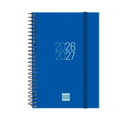 Finocam Espir Agenda Escolar 26/27 - Semana Vista Horizontal - Formato E8 - 120x171mm - Tapas de Polipropileno - Papel de 80g/m2 - Espiral Metalica - Esquinas Microperforadas - Color Azul