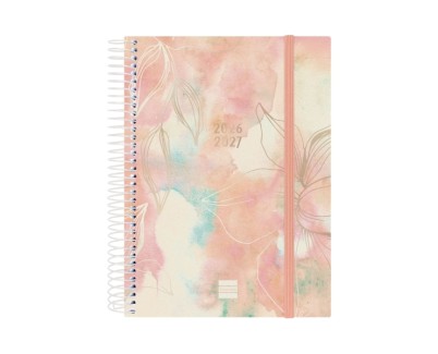 Finocam Espiral Agenda Internacional - 18 Meses - 2 Dias por Pagina - Formato E10 - 155x212mm - Tapas de Polipropileno - Papel de 70g/m2 - Esquinas Microperforadas - Multicolor