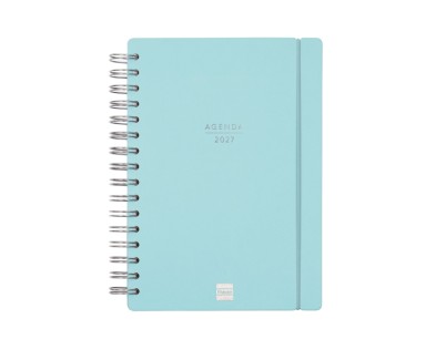 Finocam Haiku Agenda de Espiral - 16 Meses - Semana Vista Horizontal - Formato E10 - 155x212mm - Tapa Dura - Papel de 95g/m2 - Cierre con Goma Elastica - Color Azul