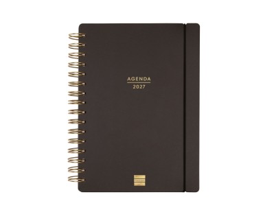 Finocam Haiku Agenda de Espiral - 16 Meses - Semana Vista Horizontal - Formato E10 - 155x212mm - Tapa Dura - Papel de 95g/m2 - Cierre con Goma Elastica - Color Negro