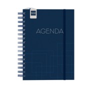 Finocam Institut Agenda Escolar 26/27 - Semana Vista Vertical - Formato 4º - 155x215mm - Tapas de Polipropileno - Papel de 90g/m2 - Espiral Metalica - Color Azul Marino