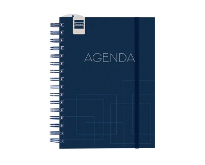 Finocam Institut Agenda Escolar 26/27 - Semana Vista Vertical - Formato 4&ordm; - 155x215mm - Tapas de Polipropileno - Papel de 90g/m2 - Espiral Metalica - Color Azul Marino