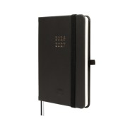 Finocam Minimal Agenda de Tapa Dura Internacional - 18 Meses - Semana Vista Horizontal - Formato M3 - 100x150mm - Papel Crema de 80g/m2 - Bolsillo Interior - Cierre con Goma - Color Negro
