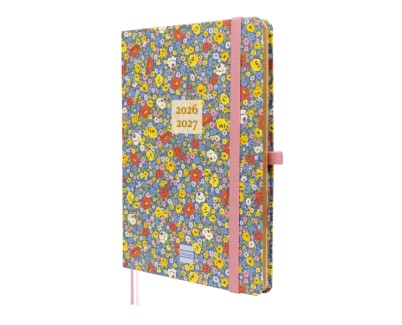Finocam Minimal Agenda de Tapa Dura Internacional - 18 Meses - Semana Vista Horizontal - Formato M5 - 140x190mm - Papel Crema de 80g/m2 - Bolsillo Interior - Cierre con Goma - Multicolor