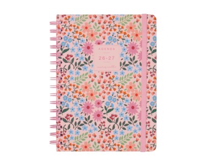 Finocam Moniquilla Agenda Escolar 26/27 - Semana Vista Horizontal - Formato E10 - 155x212mm - Tapa Dura - Papel de 80g/m2 - Espiral Metalica - Multicolor