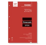 Finocam R4099C Recambio Anual 2026 para Agendas Open 2026 en Catalan - Formato A4 - 210x6x297mm - Semana Vista en Vertical - Color Blanco