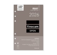 Finocam R597 Recambio Anual 2026 para Agendas Open 2026 - Formato 500 - 117x11x181mm - 2 Dias por Pagina - Color Blanco