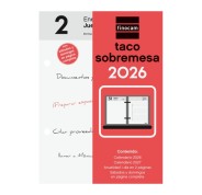Finocam Taco de Sobremesa - Anual 2026 - 85x35x120mm - Sobremesa - Color Blanco y Rojo