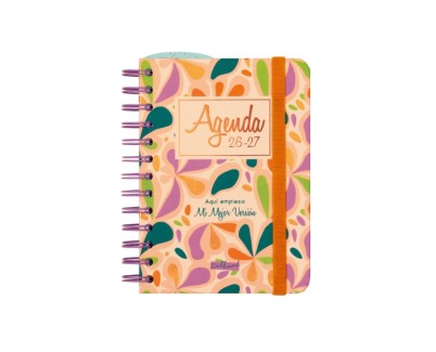 Finocam Talkual Agenda Escolar 26/27 - Semana Vista Horizontal - Formato 8&ordm; - 120x169mm - Tapa Dura - Papel de 100g/m2 - Espiral Metalica - Multicolor