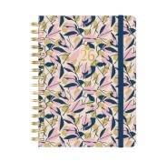 Finocam You Agenda de Espiral - Anual 2026 - Planificador - Cierre de Goma - Formato E10 - 180x30x220mm - 1 Dia por Pagina - Tematica de Hojas