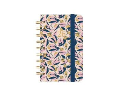 Finocam You Agenda de Espiral - Anual 2026 - Planificador - Cierre de Goma - Formato E3 - 93x19x135mm - Semana Vista Horizontal - Tematica de Hojas